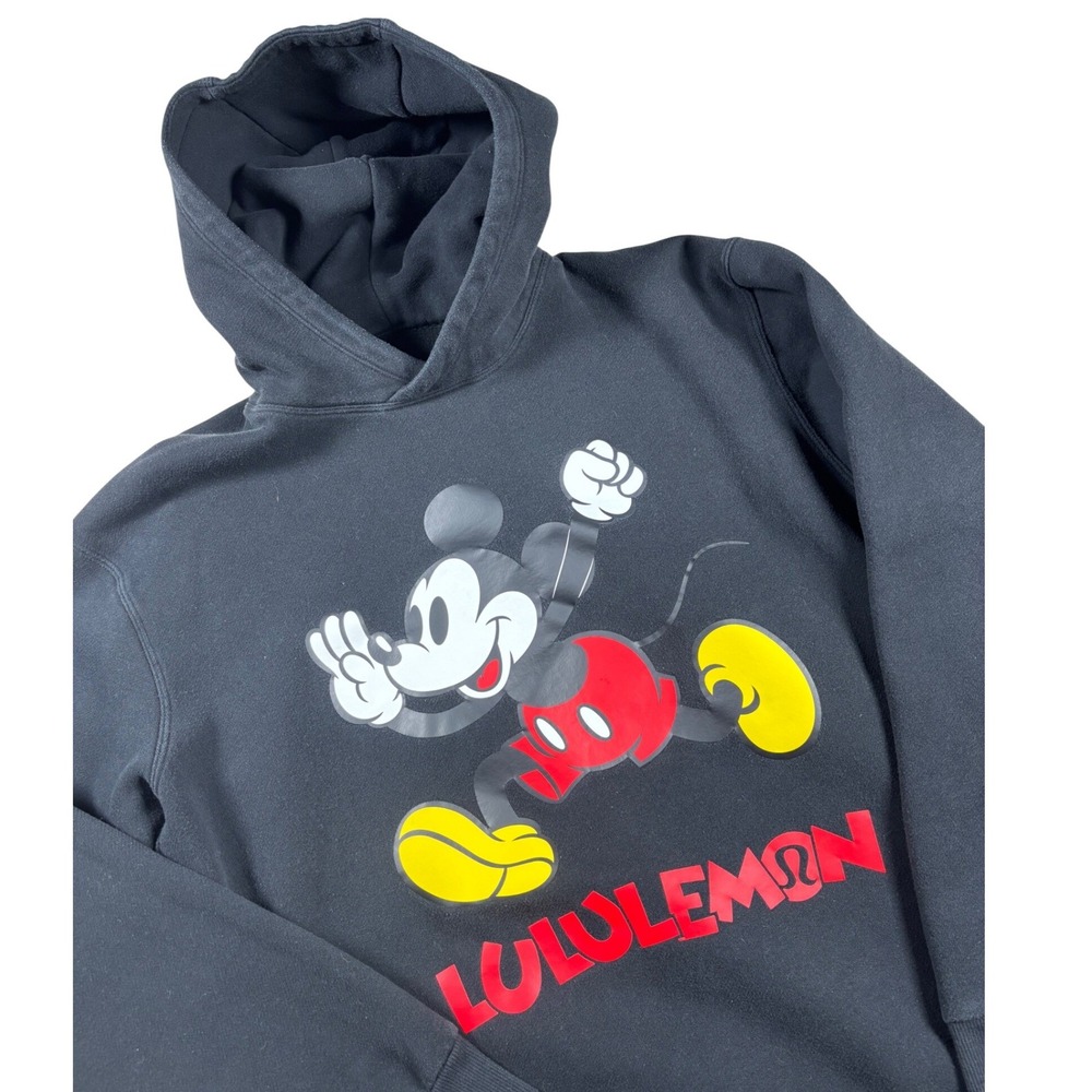 Lululemon x Disney Womens Mickey Mouse Hoodie Black Pullover Graphic Sweatshirt
